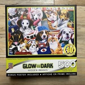 EUC 21 X 15 “Essential Workers” 500 Piece Puzzle Glow In Dark #61348